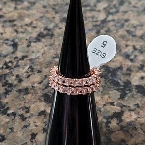 Bomb Party RBP5905 Diamond Cubic Zirconia "Unspoken Dreams" Rose Gold Sz 5